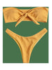 Women's Strapless Bowknot Split Bikini Swimsuit Swimming Suit For Women Women's Tie Knot Front Solid Color Bikini Set Swimsuit Bathing Suits High Cut Bikini Set Strapless Solid Color 2 Pieces Bathing Suit by Stevvex