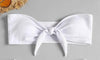 Women's Strapless Bowknot Split Bikini Swimsuit Swimming Suit For Women Women's Tie Knot Front Solid Color Bikini Set Swimsuit Bathing Suits High Cut Bikini Set Strapless Solid Color 2 Pieces Bathing Suit by Stevvex