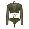 Women's Swimsuit Bikini Set Women's High Waist Swimwear Long Sleeve 3PCS Swimsuit Triangle Three-Piece Suit Bandage Push-Up Swimsuit Bathing Beachwear Swimwear by Stevvex