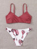 Women's Swimsuit Bikini Swimwear Floral Random Print Bikini Set Push-Up Bikinis Swim Suit Female Beachwear Swim Women Swimsuits Halter Push Up Bikini Two Piece Bathing Suits For Women by Stevvex