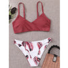 Women's Swimsuit Bikini Swimwear Floral Random Print Bikini Set Push-Up Bikinis Swim Suit Female Beachwear Swim Women Swimsuits Halter Push Up Bikini Two Piece Bathing Suits For Women by Stevvex