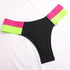 Women's Swimsuits Swimwear Patchwork Bikini Woman Push up Bikinis Swimsuit Bathing Suits Women Rave Neon Patchwork Bikini Swimsuit 2 Piece Cutout Molded Push Up Bathing Suit by Stevvex