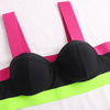 Women's Swimsuits Swimwear Patchwork Bikini Woman Push up Bikinis Swimsuit Bathing Suits Women Rave Neon Patchwork Bikini Swimsuit 2 Piece Cutout Molded Push Up Bathing Suit by Stevvex