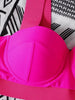 Women's Swimsuits Swimwear Patchwork Bikini Woman Push up Bikinis Swimsuit Bathing Suits Women Rave Neon Patchwork Bikini Swimsuit 2 Piece Cutout Molded Push Up Bathing Suit by Stevvex
