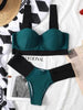 Women's Swimsuits Swimwear Patchwork Bikini Woman Push up Bikinis Swimsuit Bathing Suits Women Rave Neon Patchwork Bikini Swimsuit 2 Piece Cutout Molded Push Up Bathing Suit by Stevvex