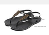 Women Sandals Flip Flops Summer Flat Shoes Woman Sandals Beach Flat Sandals T-Strap Sandals Strappy Flip Flop Sandal Flat Slide Casual Summer Beach Thong Slipper by Stevvex