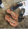 Women Sandals Flip Flops Summer Flat Shoes Woman Sandals Beach Flat Sandals T-Strap Sandals Strappy Flip Flop Sandal Flat Slide Casual Summer Beach Thong Slipper by Stevvex