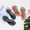 Women Sandals Flip Flops Summer Flat Shoes Woman Sandals Beach Flat Sandals T-Strap Sandals Strappy Flip Flop Sandal Flat Slide Casual Summer Beach Thong Slipper by Stevvex