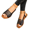 Women Sandals Summer Hollow Out Shoes Open Toe Beach Flats Ladies Footwear Strappy Flat Sandals Adjustable Casual Sandal With Open Toe Slingback Elegant Sandals by Stevvex