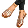 Women Sandals Summer Hollow Out Shoes Open Toe Beach Flats Ladies Footwear Strappy Flat Sandals Adjustable Casual Sandal With Open Toe Slingback Elegant Sandals by Stevvex