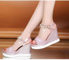 Women Sandals Summer Platform Sandals Buckle Strap Peep Toe Thick Bottom Modern Espadrille Sandals Platform Cross Buckle Strap Slingback Summer Open Toe Shoes by Stevvex