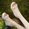 Women Sandals Summer Platform Sandals Buckle Strap Peep Toe Thick Bottom Modern Espadrille Sandals Platform Cross Buckle Strap Slingback Summer Open Toe Shoes by Stevvex