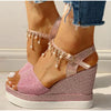 Women Sandals Summer Platform Sandals Buckle Strap Peep Toe Thick Bottom Modern Espadrille Sandals Platform Cross Buckle Strap Slingback Summer Open Toe Shoes by Stevvex