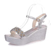 Women Sandals Summer Platform Sandals Buckle Strap Peep Toe Thick Bottom Modern Espadrille Sandals Platform Cross Buckle Strap Slingback Summer Open Toe Shoes by Stevvex