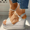 Women Sandals Summer Platform Sandals Buckle Strap Peep Toe Thick Bottom Modern Espadrille Sandals Platform Cross Buckle Strap Slingback Summer Open Toe Shoes by Stevvex