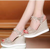 Women Sandals Summer Platform Sandals Buckle Strap Peep Toe Thick Bottom Modern Espadrille Sandals Platform Cross Buckle Strap Slingback Summer Open Toe Shoes by Stevvex