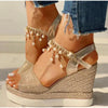 Women Sandals Summer Platform Sandals Buckle Strap Peep Toe Thick Bottom Modern Espadrille Sandals Platform Cross Buckle Strap Slingback Summer Open Toe Shoes by Stevvex