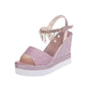 Women Sandals Summer Platform Sandals Buckle Strap Peep Toe Thick Bottom Modern Espadrille Sandals Platform Cross Buckle Strap Slingback Summer Open Toe Shoes by Stevvex