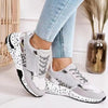 Women Sneakers Leopard Print Lace-Up Women's Vulcanize Shoes Sports Sneakers Breathable Height Increasing Walking Jogging Sneakers Gold Silver Sport Running Women's Sneakers by Stevvex