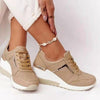 Women Sneakers Leopard Print Lace-Up Women's Vulcanize Shoes Sports Sneakers Breathable Height Increasing Walking Jogging Sneakers Gold Silver Sport Running Women's Sneakers by Stevvex