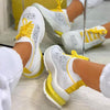 Women Sport Elegant Sneakers Platform Shoes Flats Solid Casual Spring Summer New Fashion Women's Vulcanized Running Sneakers Walking Tennis Shoes Lightweight Breathable Design by Stevvex