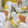 Women Sport Elegant Sneakers Platform Shoes Flats Solid Casual Spring Summer New Fashion Women's Vulcanized Running Sneakers Walking Tennis Shoes Lightweight Breathable Design by Stevvex