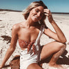 Women Strapless Bandage Push Up Dot Printed Bikini Set Women's Adjustable Bathing Suits Two Piece Swimwear Tie Cutout Low Waist String Bikini Set Lace Up Female Summer Swimwear Swimsuit Beachwear by Stevvex