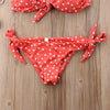 Women Strapless Bandage Push Up Dot Printed Bikini Set Women's Adjustable Bathing Suits Two Piece Swimwear Tie Cutout Low Waist String Bikini Set Lace Up Female Summer Swimwear Swimsuit Beachwear by Stevvex