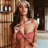 Women Strapless Bandage Push Up Dot Printed Bikini Set Women's Adjustable Bathing Suits Two Piece Swimwear Tie Cutout Low Waist String Bikini Set Lace Up Female Summer Swimwear Swimsuit Beachwear by Stevvex