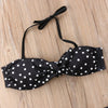 Women Strapless Bandage Push Up Dot Printed Bikini Set Women's Adjustable Bathing Suits Two Piece Swimwear Tie Cutout Low Waist String Bikini Set Lace Up Female Summer Swimwear Swimsuit Beachwear by Stevvex