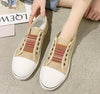 Women Summer Autumn Sneakers Low-Cut Trainers Canvas Flat Sneakers Casual Slip On Canvas Comfortable Walking Flats Shoes For Womens by Stevvex