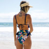 Women Summer High Waist Ruffle Bikini Set Swimwear Women Lady Floral Female Push Up Swimsuit Summer Beach Wear Bikini Pure Color Bikini Charming Ruffled Bra And Bottom Swimsuits by Stevvex