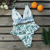 Women Summer High Waist Ruffle Bikini Set Swimwear Women Lady Floral Female Push Up Swimsuit Summer Beach Wear Bikini Pure Color Bikini Charming Ruffled Bra And Bottom Swimsuits by Stevvex