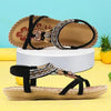 Women Summer Vintage Shoes Sandals Butterfly-knot Rhinestone Slides Elastic Band Sandal Comfort Flats Sandals With Elastic Ankle Strap Casual Rhinestone Shoes Beach Slip On Sandals by Stevvex
