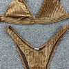 Women Swimsuit Triangle Micro Bikini Set Solid Swimwear Women's Swimsuit Halter Ribbed String Bathing Suit Bikini Set High Cut Swimming Bathing Suit Beachwear by Stevvex