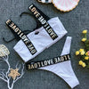 Women Two Piece Swimsuit Push Up Bikini Swimsuit For Women Two Piece High Waist Crisscross Halter Bikini Letter Printed Bathing Suits 2 Piece Bikini Luxury Bikini Set Sports Swimwear Swimsuit Backless Beachwear Bathing Suit by Stevvex