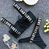 Women Two Piece Swimsuit Push Up Bikini Swimsuit For Women Two Piece High Waist Crisscross Halter Bikini Letter Printed Bathing Suits 2 Piece Bikini Luxury Bikini Set Sports Swimwear Swimsuit Backless Beachwear Bathing Suit by Stevvex