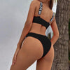 Women Two Piece Swimsuit Push Up Bikini Swimsuit For Women Two Piece High Waist Crisscross Halter Bikini Letter Printed Bathing Suits 2 Piece Bikini Luxury Bikini Set Sports Swimwear Swimsuit Backless Beachwear Bathing Suit by Stevvex