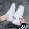 Women White Casual Shoes Casual Women Sneakers Flats Girl Breathble Vulcanized Shoes Lace Up White Casual Style Comfortable Sneakers Eco Leather Street Sneakers by Stevvex