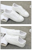 Women White Sneakers Fashion Breathble Vulcanized Shoes Leather Platform Shoes White Lace Up Casual Woman Comfortable Sneakers Leather Spring Flats Trainers Sneakers by Stevvex