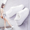 Women White Sneakers Fashion Breathble Vulcanized Shoes Leather Platform Shoes White Lace Up Casual Woman Comfortable Sneakers Leather Spring Flats Trainers Sneakers by Stevvex