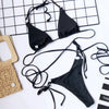 Women Wrap Around String Bikini Female Swimsuit Women Swimwear Women's Straps Halter Cross Front High Cut Adjustable 2 Pieces Bikini Set Swimsuit Two-pieces Lace Up Bikini Set Bathing Swim Suit by Stevvex