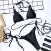 Women Wrap Around String Bikini Female Swimsuit Women Swimwear Women's Straps Halter Cross Front High Cut Adjustable 2 Pieces Bikini Set Swimsuit Two-pieces Lace Up Bikini Set Bathing Swim Suit by Stevvex