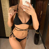 Women Wrap Around String Bikini Female Swimsuit Women Swimwear Women's Straps Halter Cross Front High Cut Adjustable 2 Pieces Bikini Set Swimsuit Two-pieces Lace Up Bikini Set Bathing Swim Suit by Stevvex