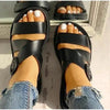 Womens Black Buckle Sandals Soft Casual Thick Comfort Fashion Stylish Design Women Sandals by Stevvex