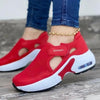 Womens Red Sneakers Air Cushion Shoes Woman Mesh Sneakers Breathable Flats Womens Casual Air Cushion Sneakers Lightweight Non Slip Sport Jogging Gym Fitness Workout Tennis Walking Espadrilles by Stevvex