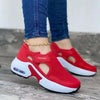 Womens Red Sneakers Air Cushion Shoes Woman Mesh Sneakers Breathable Flats Womens Casual Air Cushion Sneakers Lightweight Non Slip Sport Jogging Gym Fitness Workout Tennis Walking Espadrilles by Stevvex