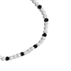 Ying Yang Iced Out Baseball Bead Necklace | Black & White