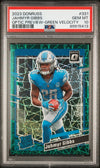Graded 2023 Panini Donruss Jahmyr Gibbs #331 Optic Preview Green Velocity Rookie RC Football Card PSA 10 Gem Mint