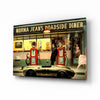 Marilyn Elvis Humphrey - Retro Gas Station Glass Wall Art by Insigneart USA